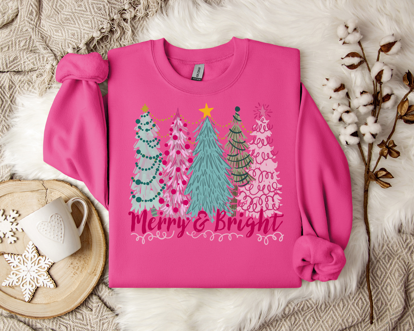 Merry And Bright Sweatshirt – Christmas Vibes Gift