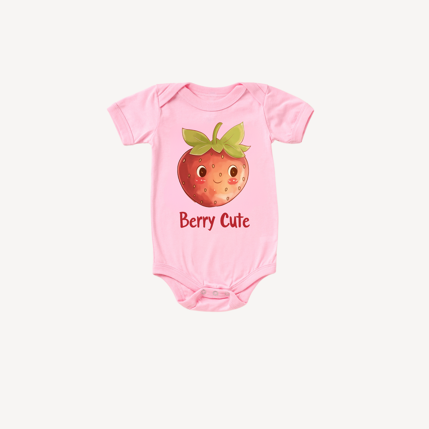 Berry Cute Baby Bodysuit – Strawberry-Themed Organic Baby Outfit