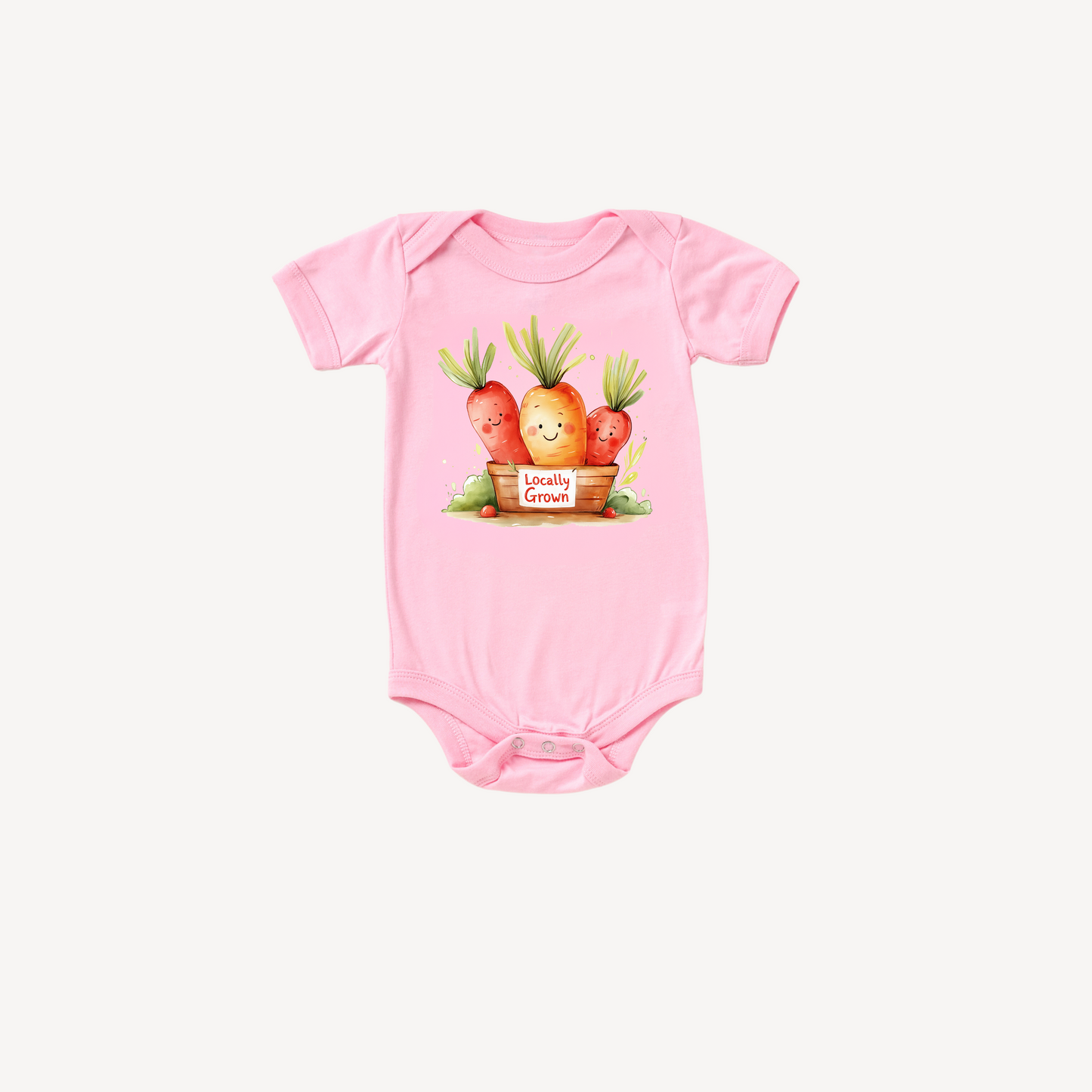 Locally Grown Carrot Baby Bodysuit – Cute Garden-Themed Baby Gift