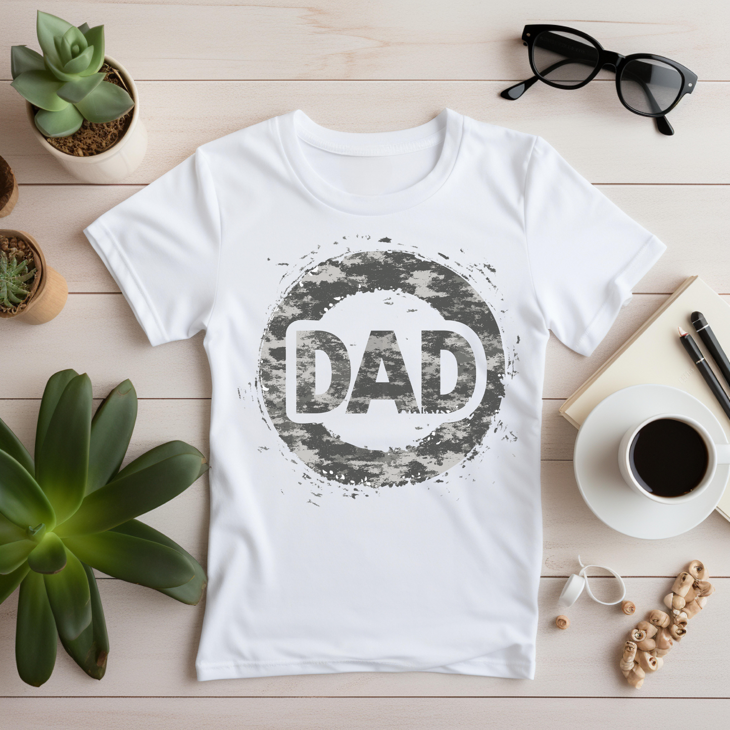 Grunge Circle DAD T-Shirt – Minimalist Father’s Day Gift Tee