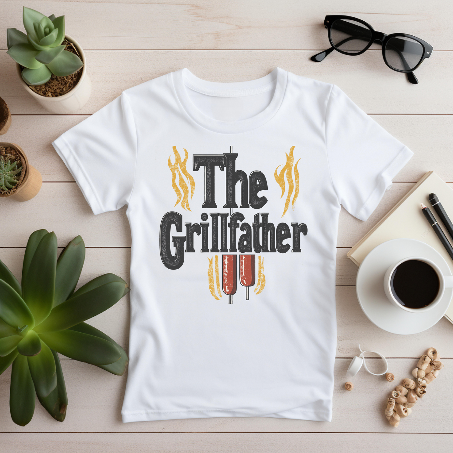 The Grillfather T-Shirt – Funny BBQ Dad Tee for Father’s Day