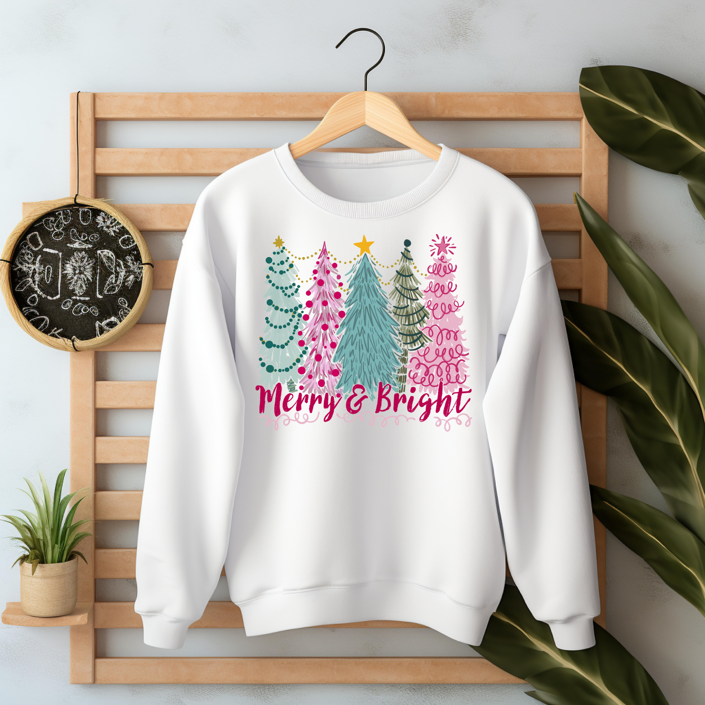 Merry And Bright Sweatshirt – Christmas Vibes Gift