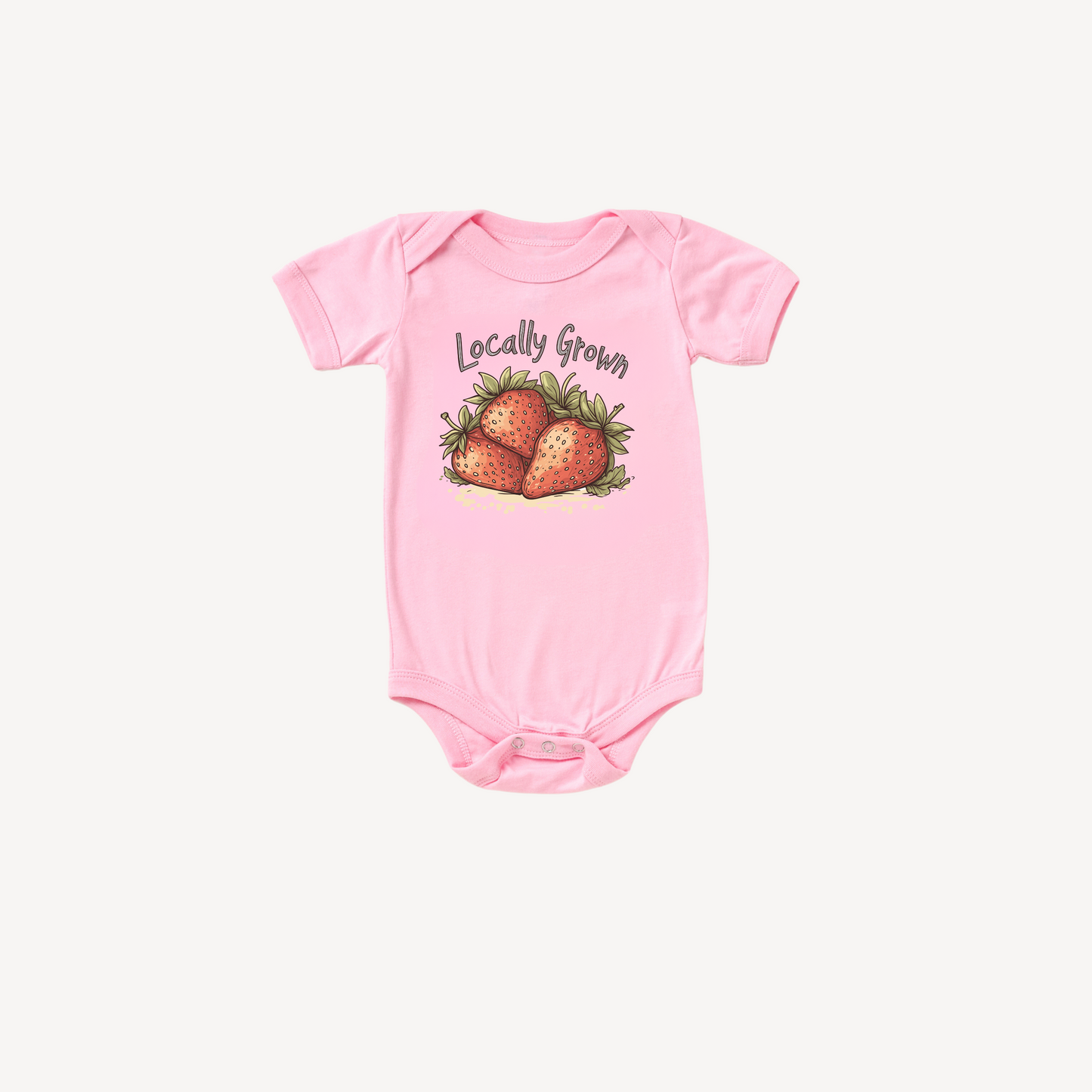 Locally Grown Strawberry Baby Bodysuit – Cute Gift