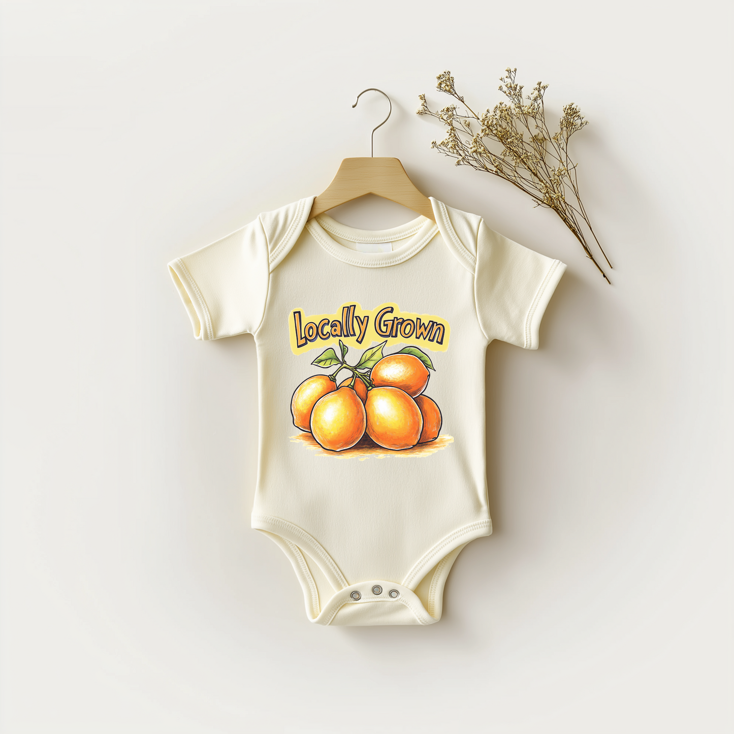 Locally Grown Orange Baby Bodysuit – Farm Fresh Baby Gift