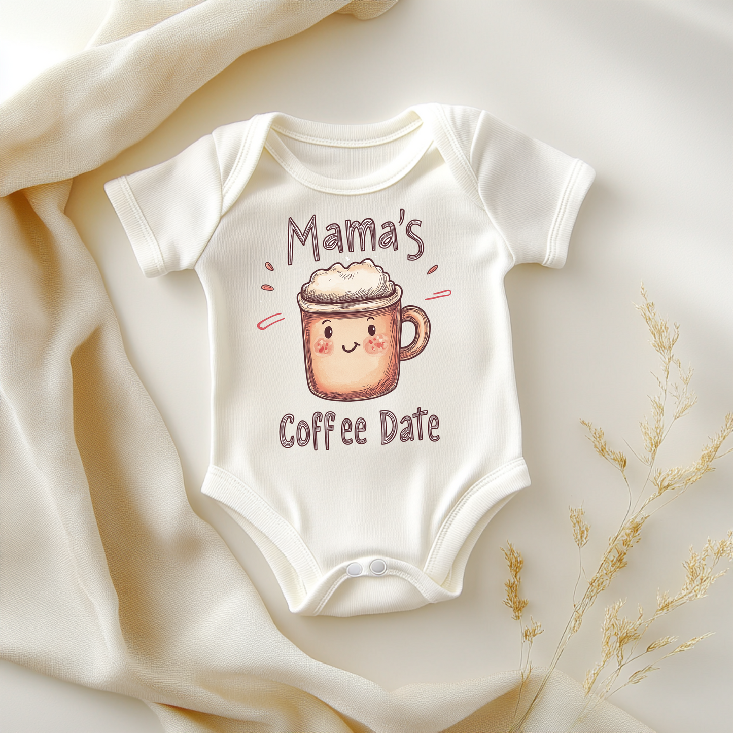 Mama’s Coffee Date – Cute Baby Bodysuit for Coffee Lovers