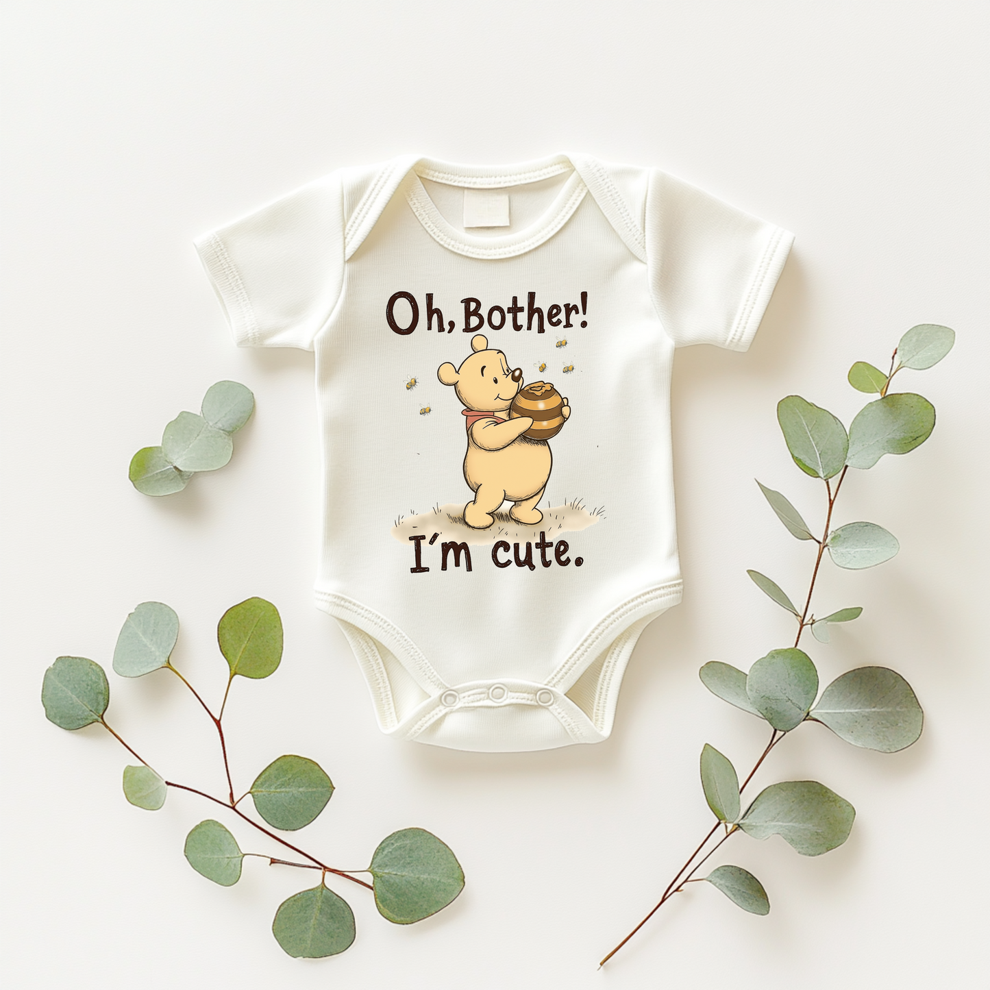 Oh Bother I’m Cute Baby Bodysuit – Classic Bear Honey Jar Outfit
