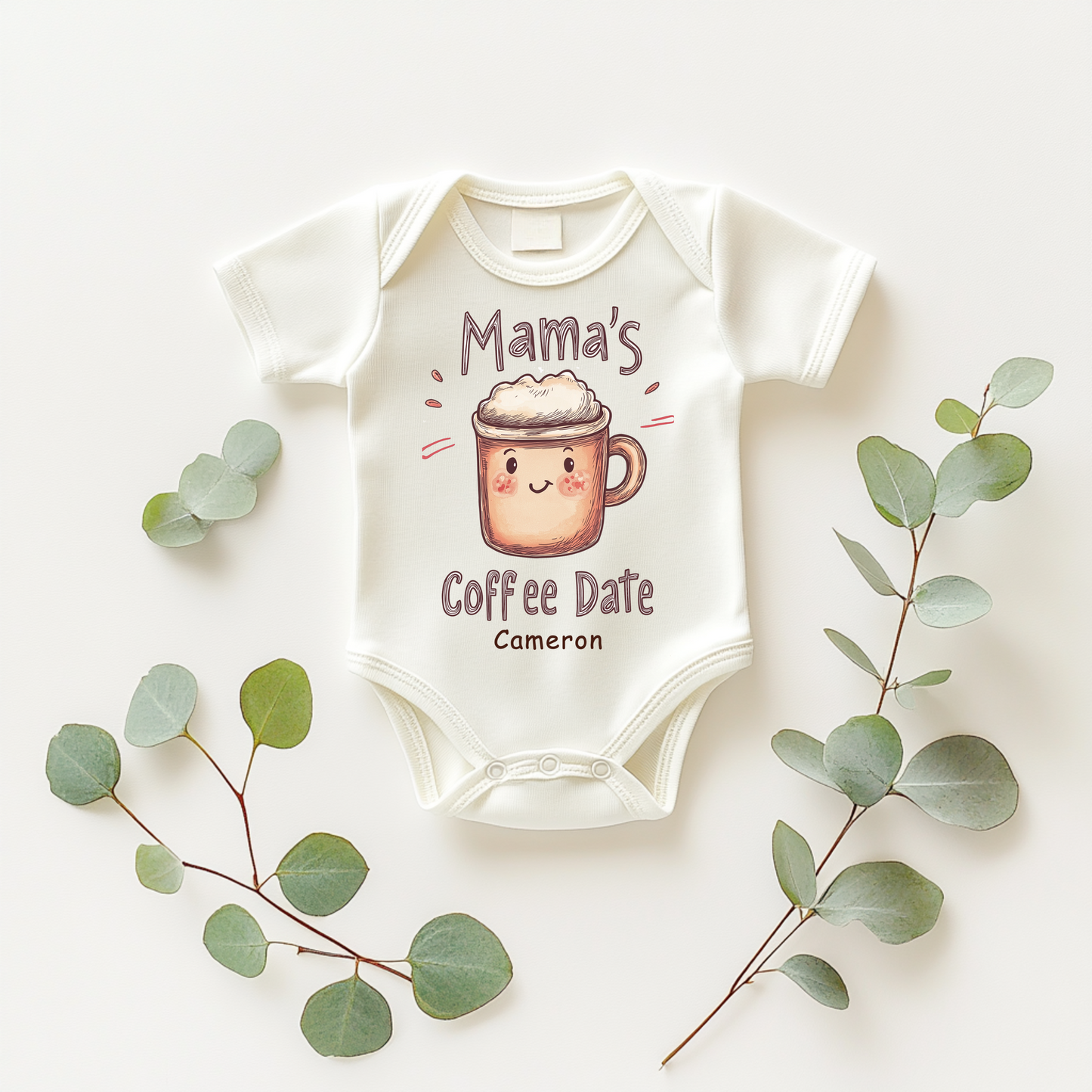 Mama’s Coffee Date – Cute Baby Bodysuit for Coffee Lovers