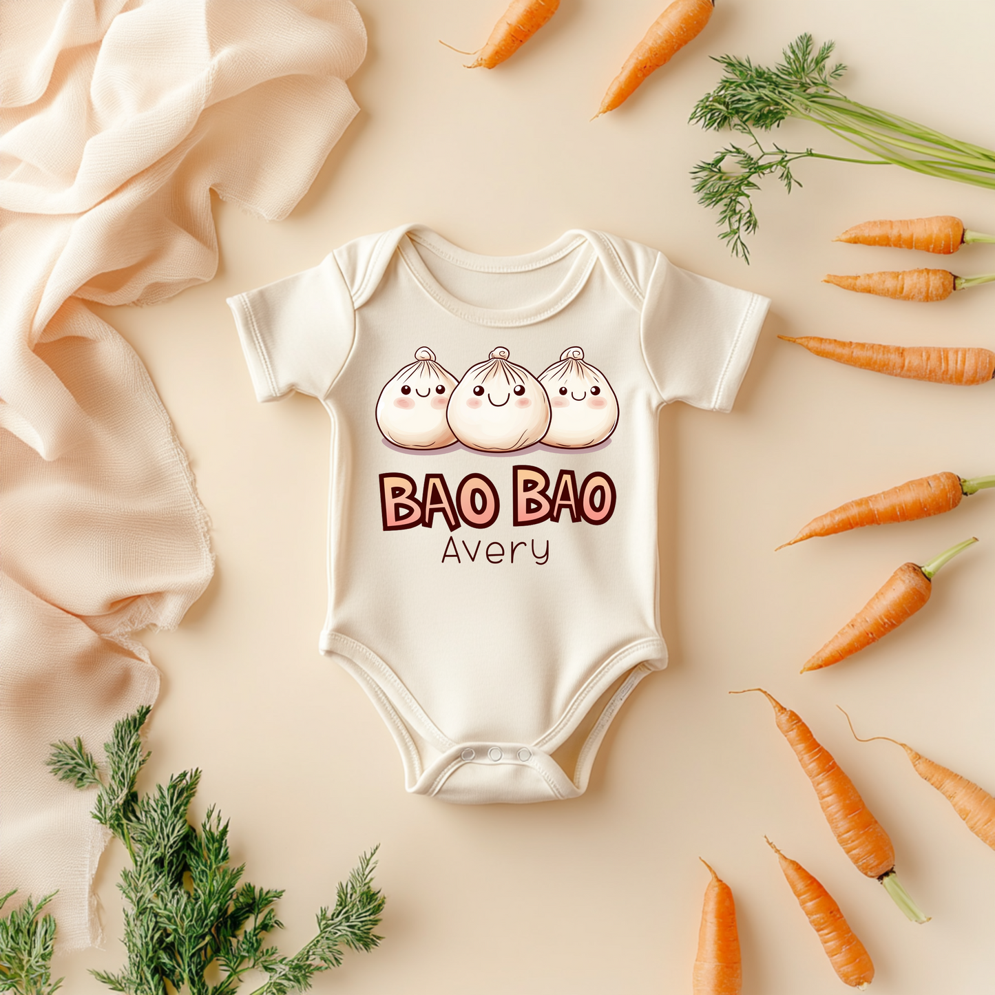 Bao Bao Baby Bodysuit – Funny Dim Sum Baby Outfit