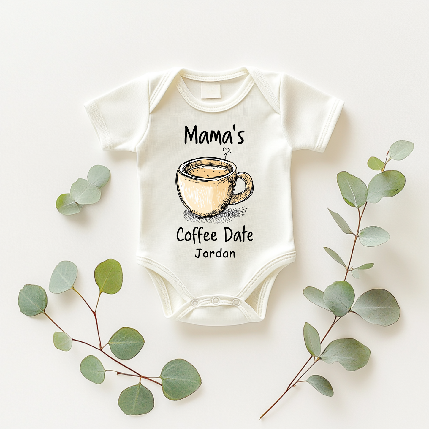 Mama’s Coffee Date – Cute Baby Bodysuit for Coffee Lovers