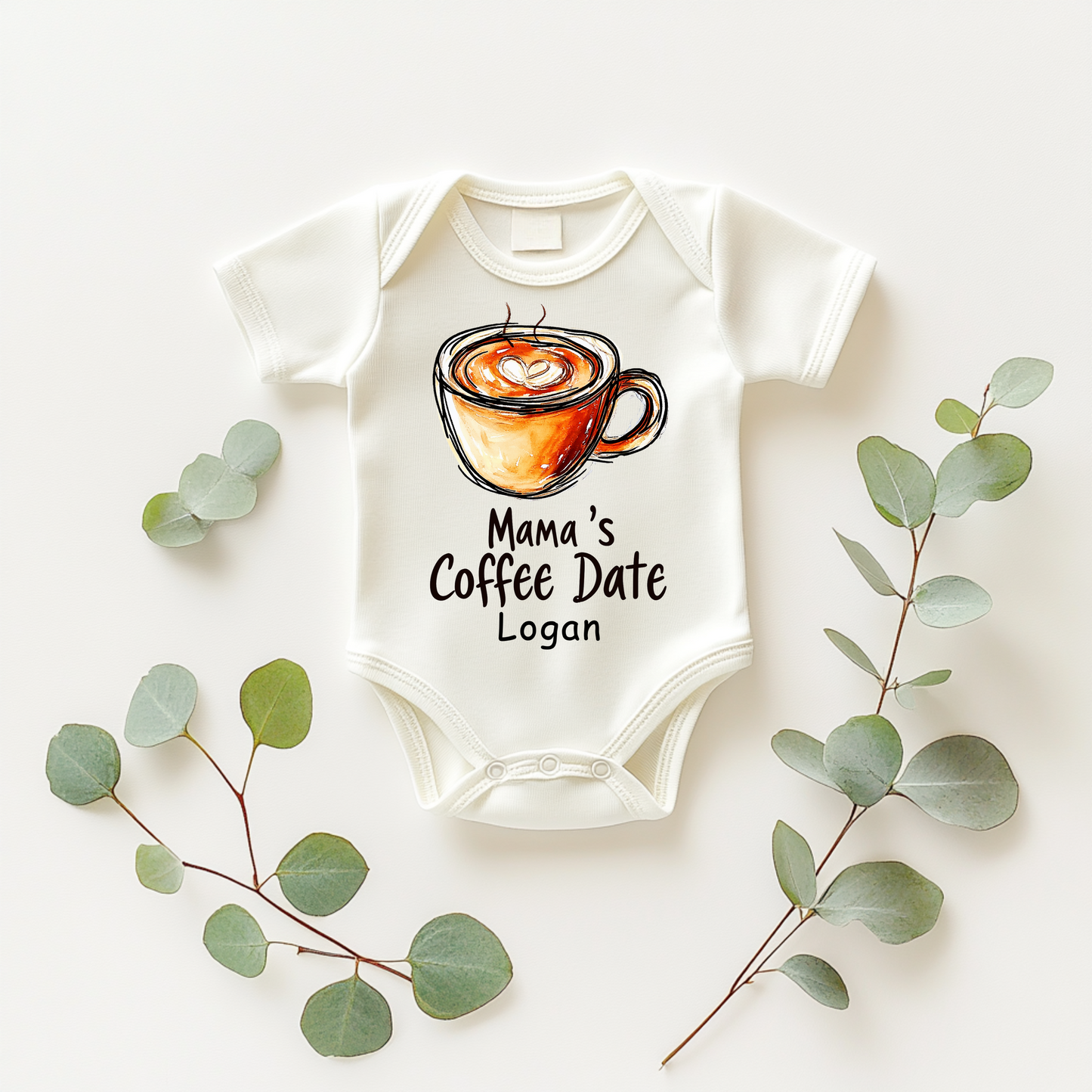 Mama’s Coffee Date – Cute Baby Bodysuit for Coffee Lovers