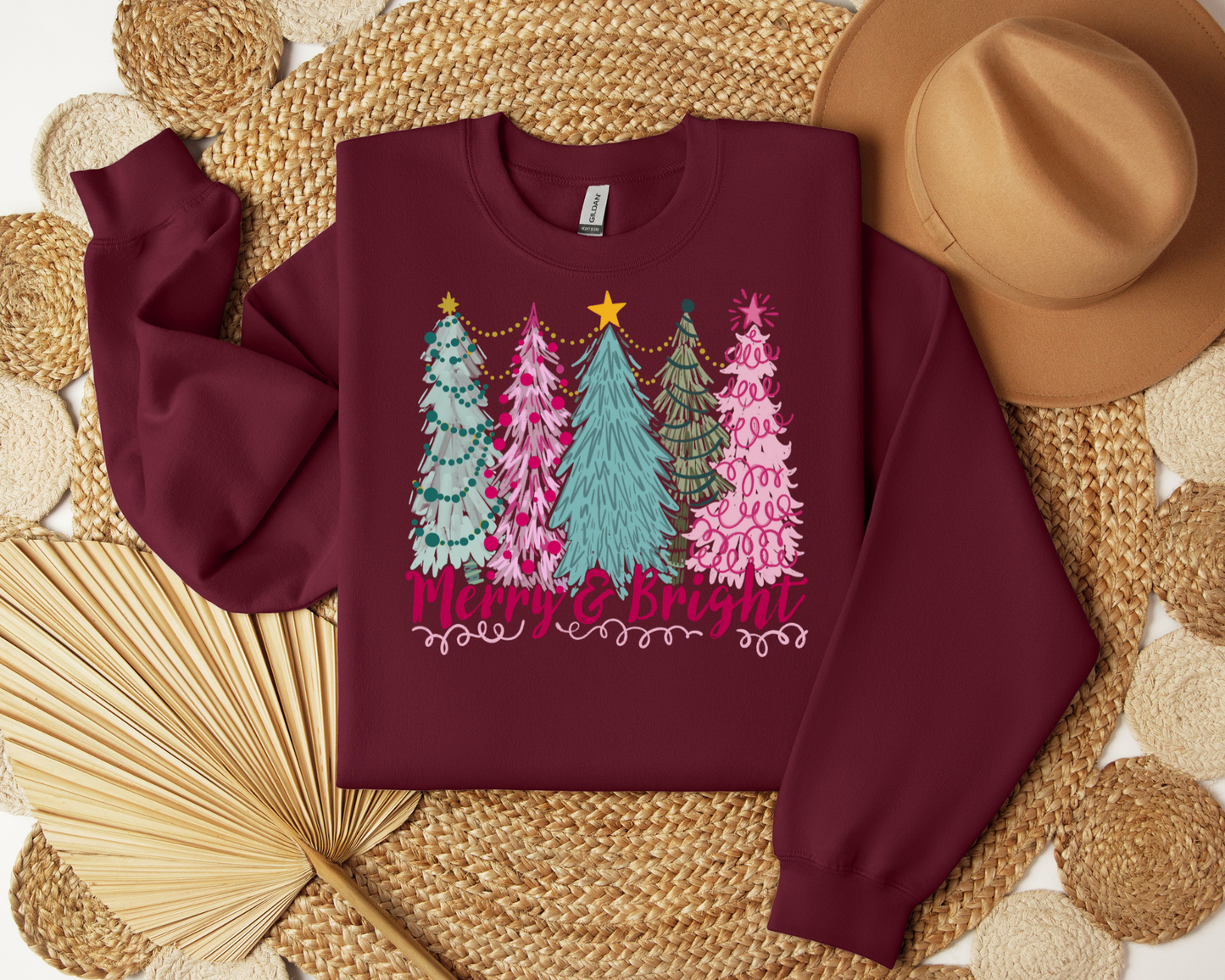 Merry And Bright Sweatshirt – Christmas Vibes Gift