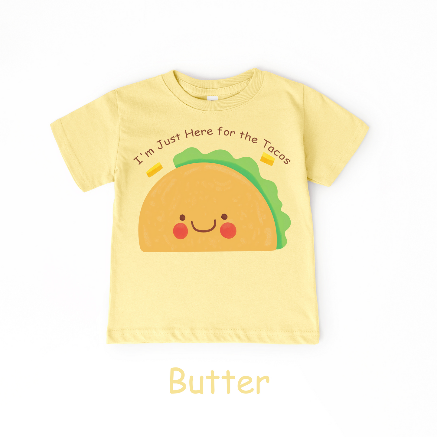 I'm Just Here for the Tacos Kids T-Shirt – Cute Food Humor Tee