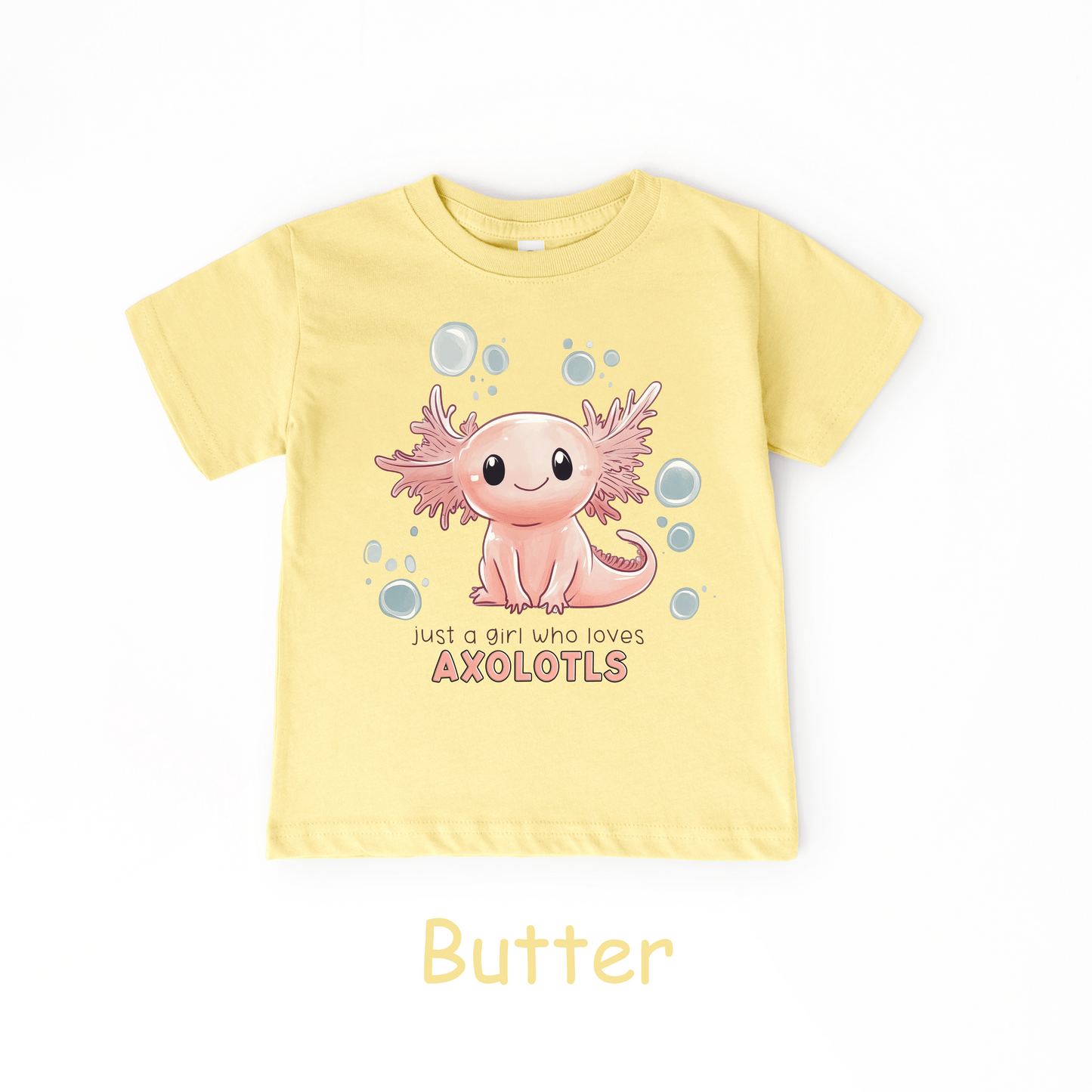 Just a Girl Who Loves Axolotls Kids T-Shirt – Cute Water Animal Tee