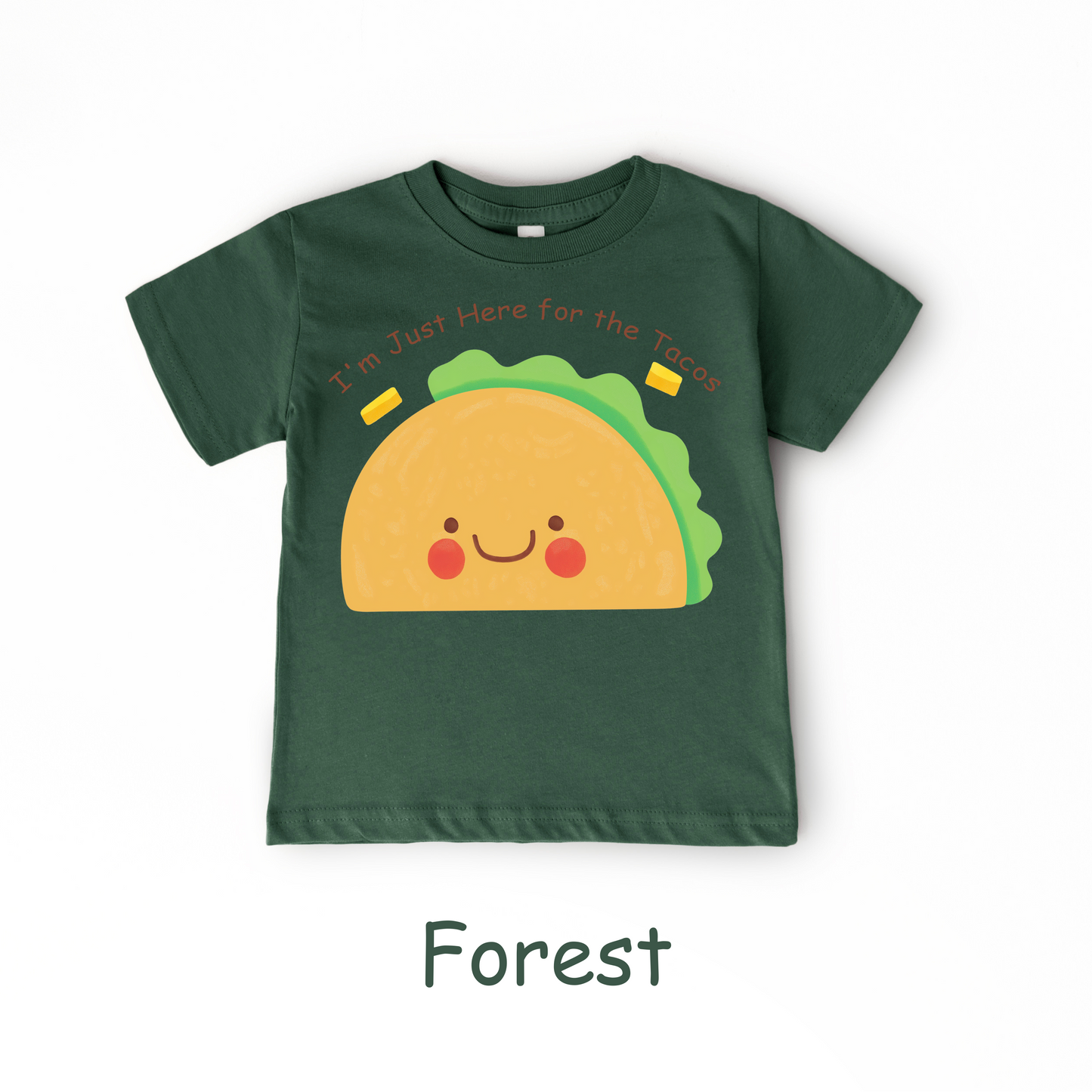 I'm Just Here for the Tacos Kids T-Shirt – Cute Food Humor Tee
