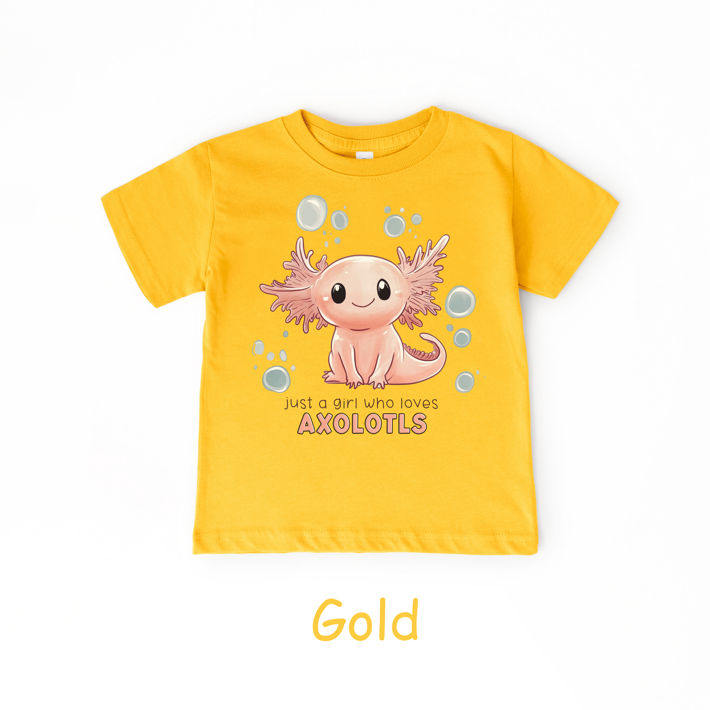 Just a Girl Who Loves Axolotls Kids T-Shirt – Cute Water Animal Tee