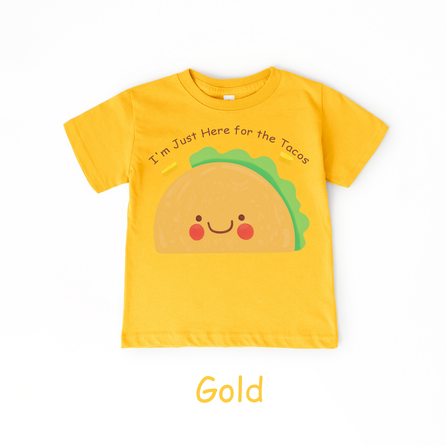 I'm Just Here for the Tacos Kids T-Shirt – Cute Food Humor Tee