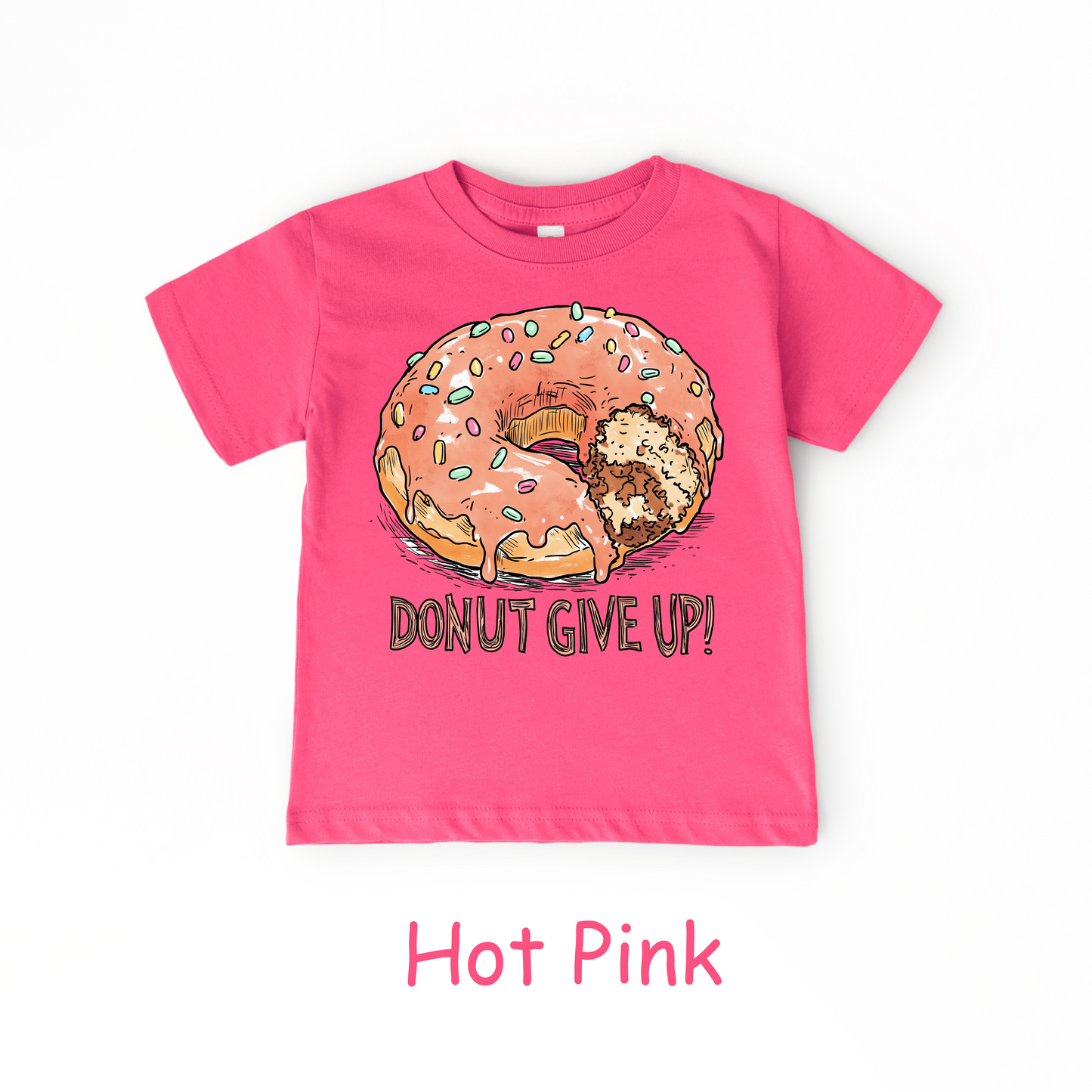 Donut Give Up! Kids T-Shirt – Fun Food Pun Tee