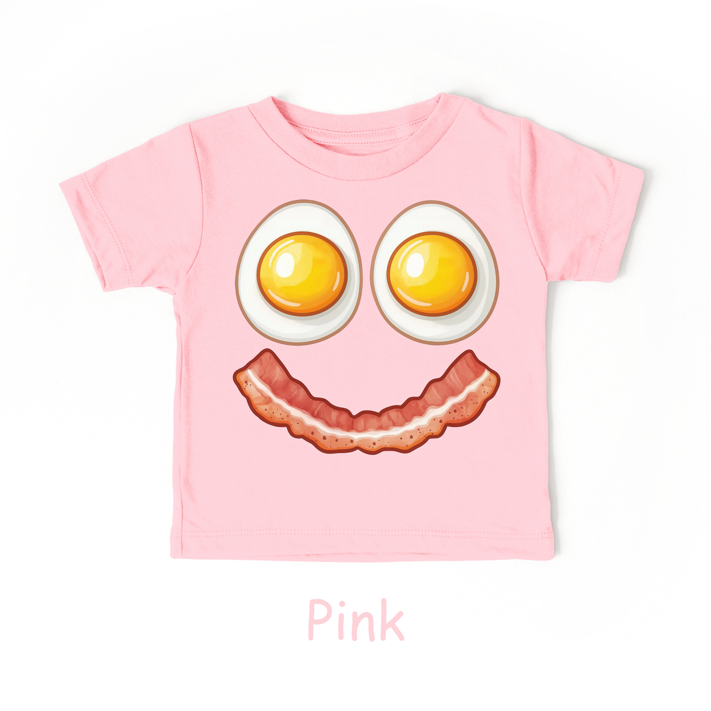 Smiley Breakfast Face Kids T-Shirt – Eggs & Bacon Design