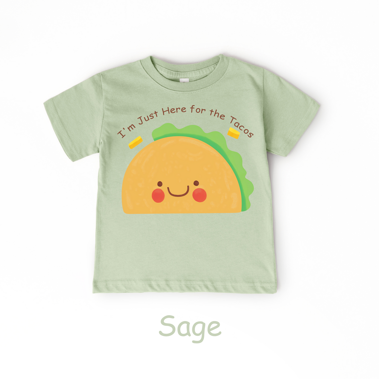 I'm Just Here for the Tacos Kids T-Shirt – Cute Food Humor Tee
