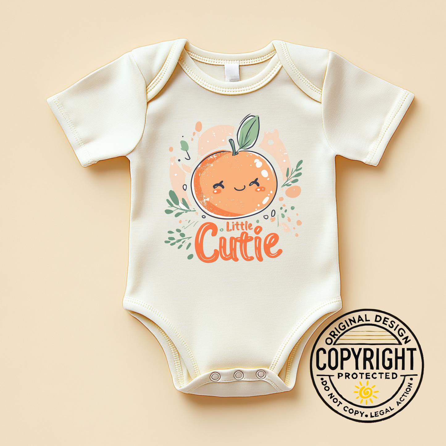 Little Cutie – Orange Baby Bodysuit