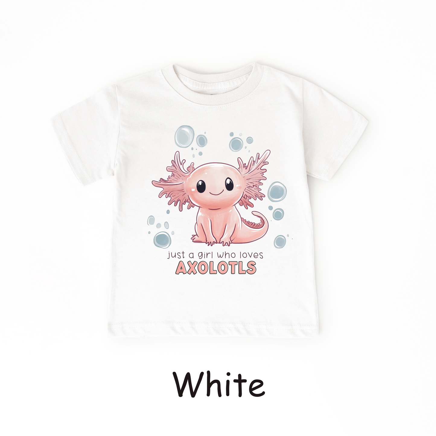 Just a Girl Who Loves Axolotls Kids T-Shirt – Cute Water Animal Tee