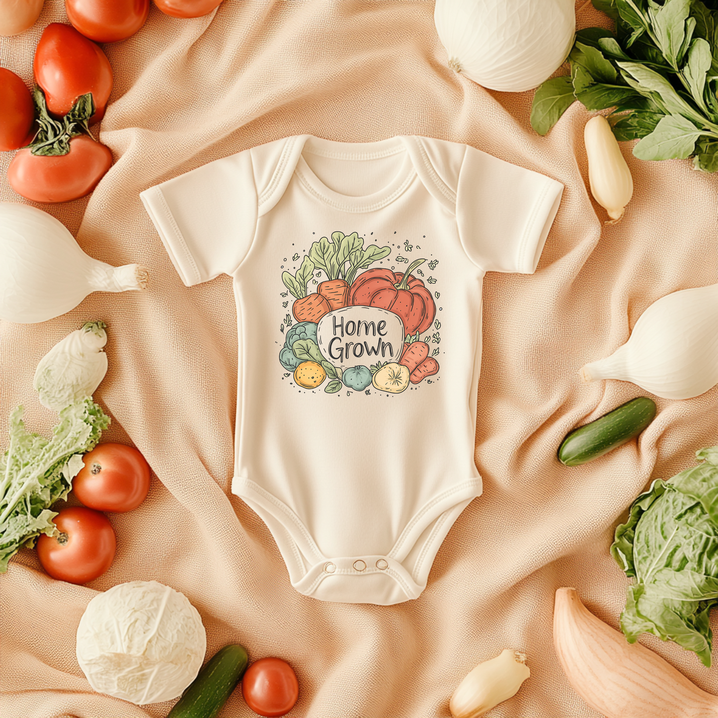 Home Grown Baby Bodysuit – Organic Vegetable Baby Outfit