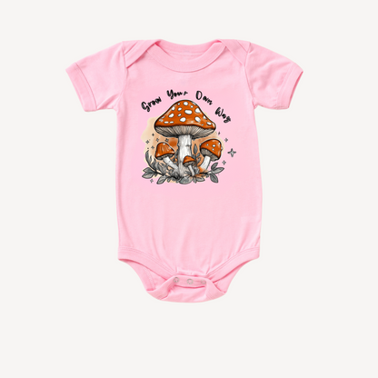 Grow Your Own Way – Boho Mushroom Baby Bodysuit