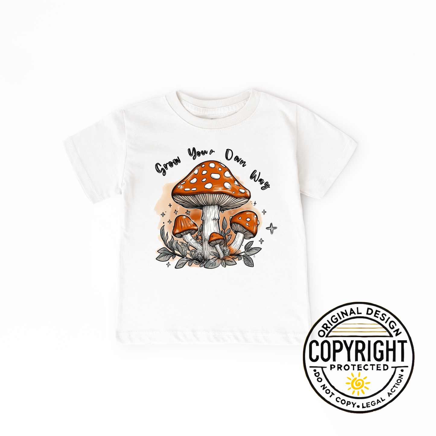 Grow Your Own Way – Boho Mushroom Baby Bodysuit