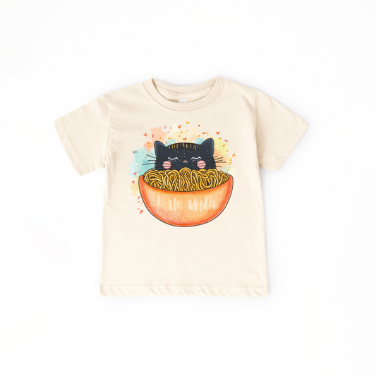 Ramen Cat Kids T-Shirt – Kawaii Noodle Bowl Tee