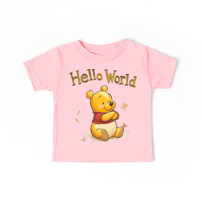 Hello World Winnie the Pooh Baby Onesie – Classic Storybook Inspired