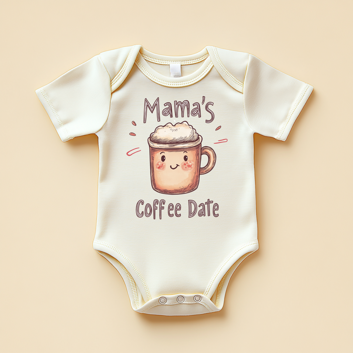 Mama’s Coffee Date – Cute Baby Bodysuit for Coffee Lovers