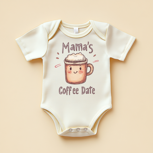 Mama’s Coffee Date – Cute Baby Bodysuit for Coffee Lovers
