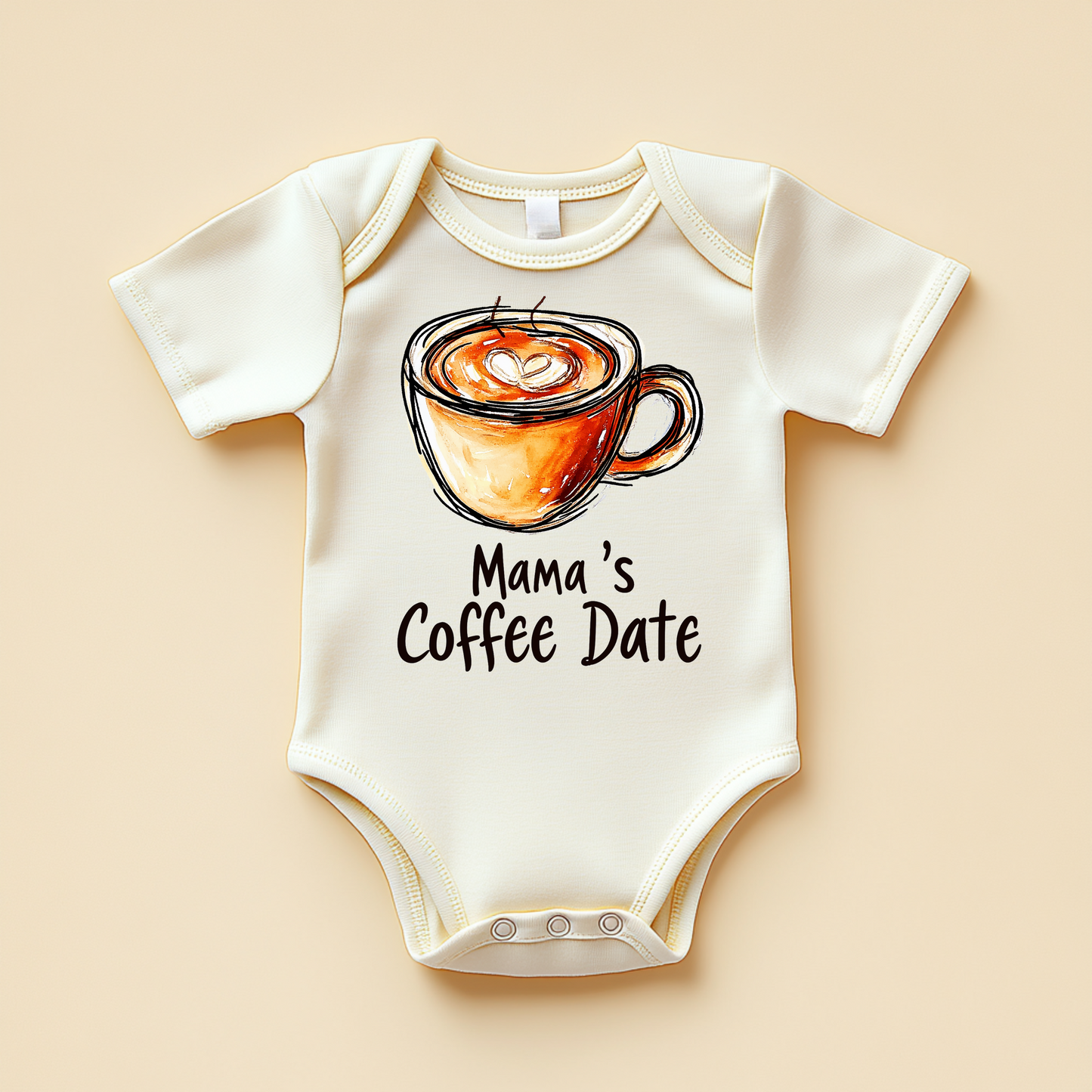 Mama’s Coffee Date – Cute Baby Bodysuit for Coffee Lovers