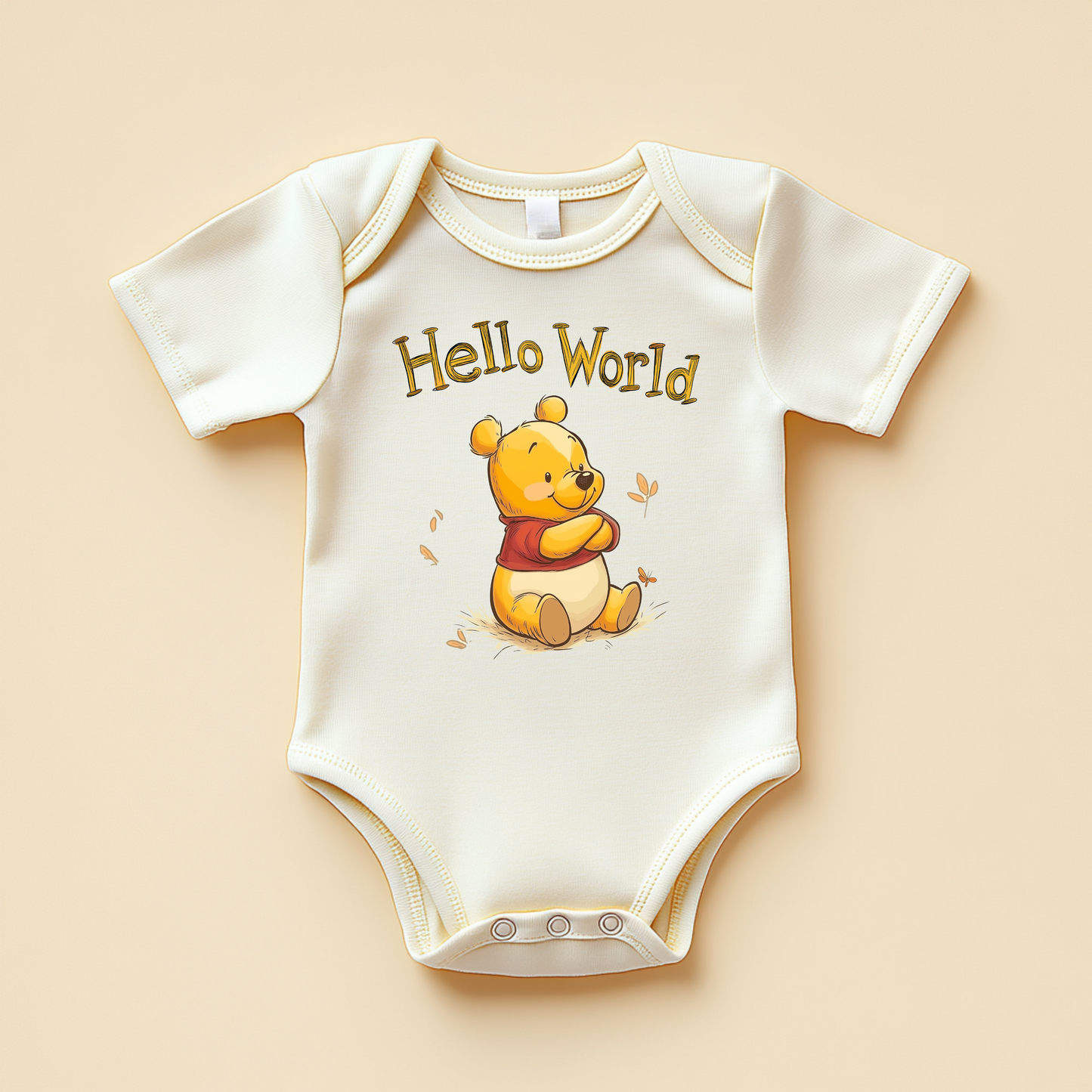 Hello World Winnie the Pooh Baby Onesie – Classic Storybook Inspired