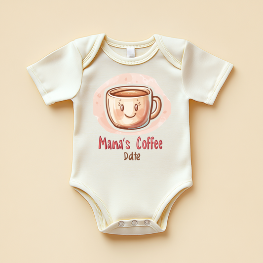 Mama’s Coffee Date – Cute Baby Bodysuit for Coffee Lovers