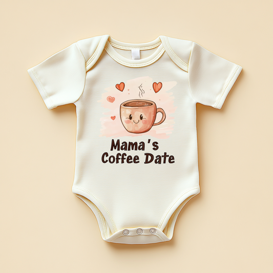 Mama’s Coffee Date – Cute Baby Bodysuit for Coffee Lovers