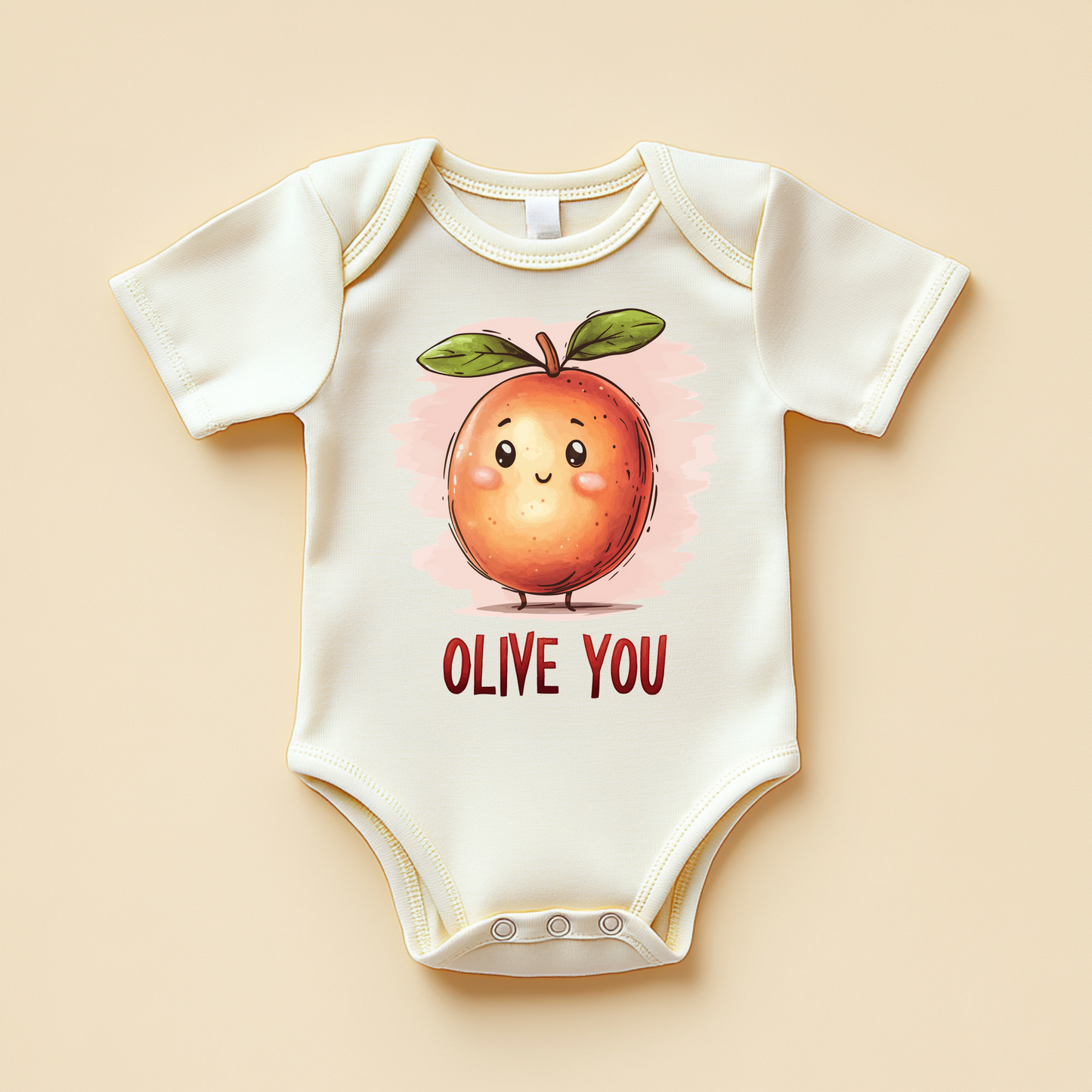 Olive You Baby Bodysuit – Funny Organic Baby Shower Gift