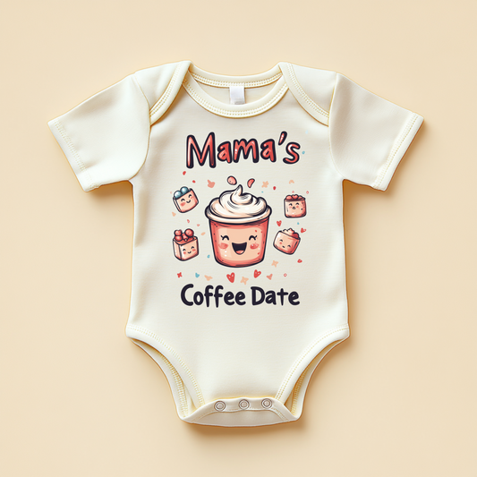 Mama’s Coffee Date – Cute Baby Bodysuit for Coffee Lovers