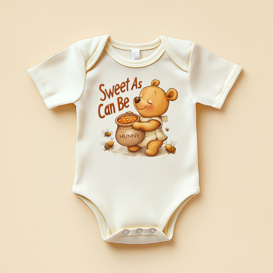 Sweet As Can Be Baby Bodysuit – Cute Honey Bear with Bees