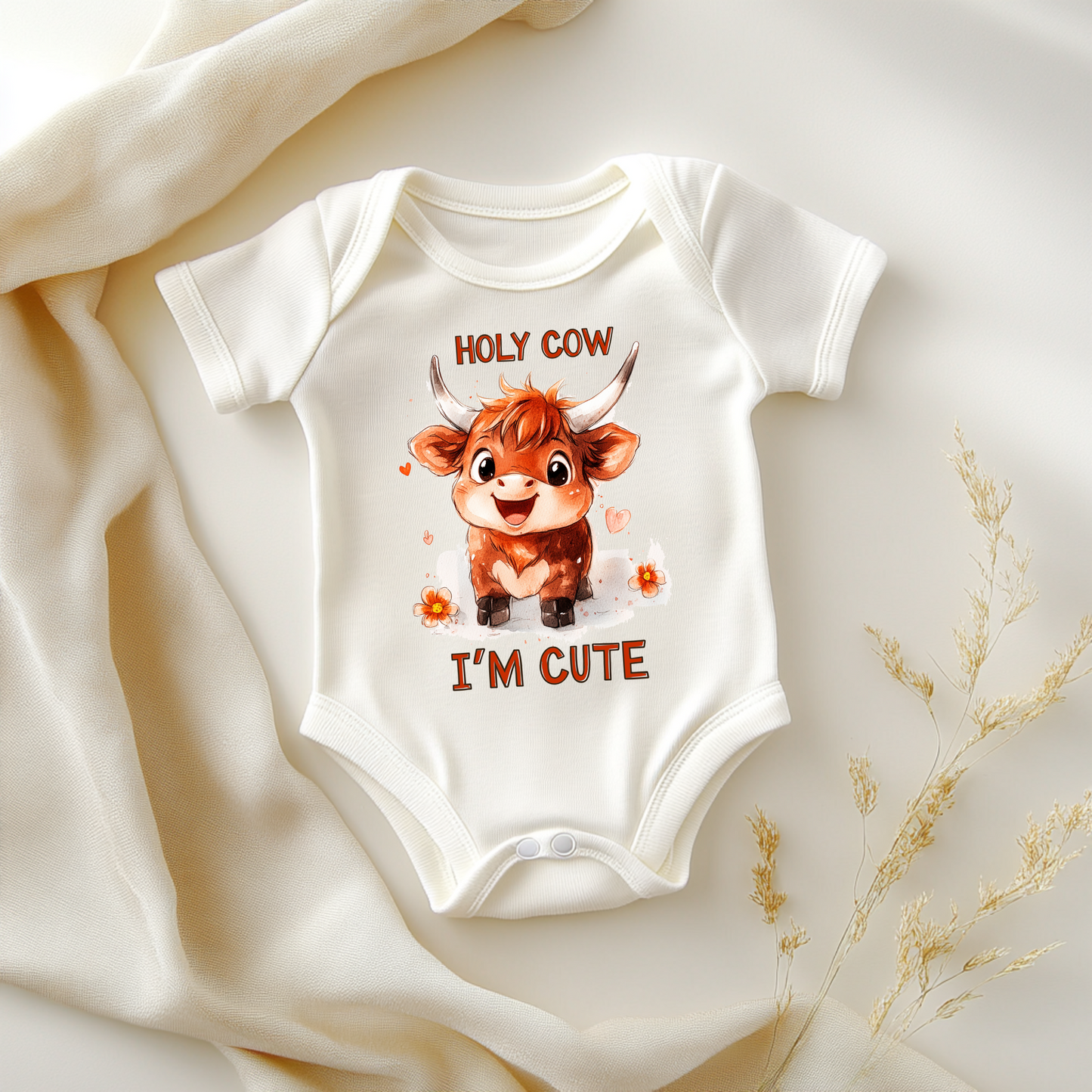 Holy Cow I'm One! – Funny 1st Birthday Baby Bodysuit