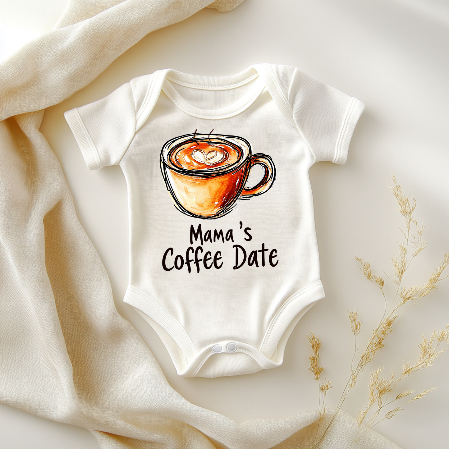 Mama’s Coffee Date – Cute Baby Bodysuit for Coffee Lovers
