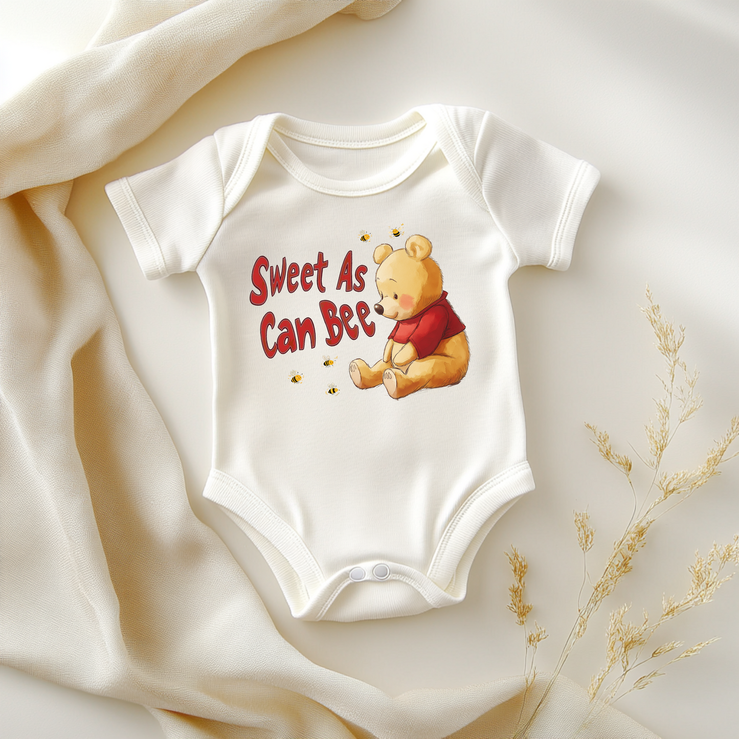 Sweet As Can Bee Baby Bodysuit – Cute Bear & Bumblebee Outfit