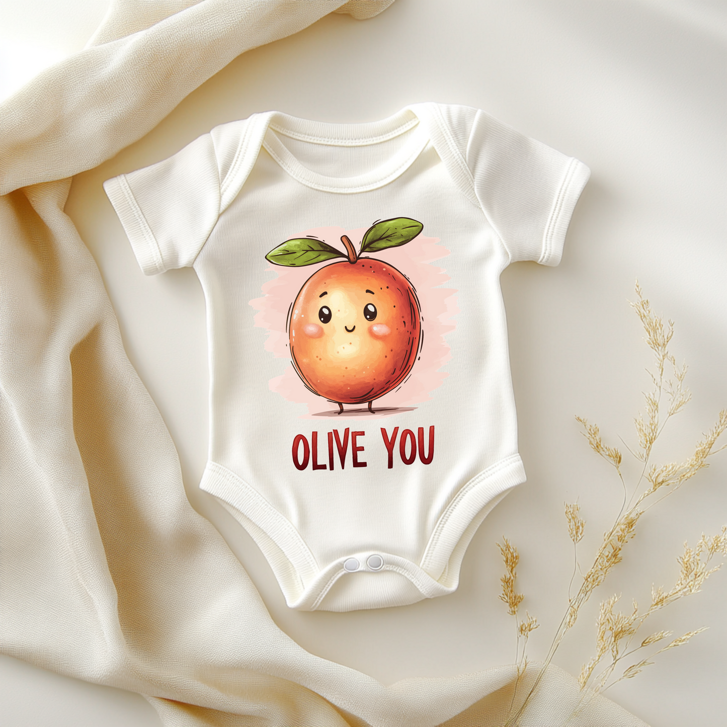Olive You Baby Bodysuit – Funny Organic Baby Shower Gift