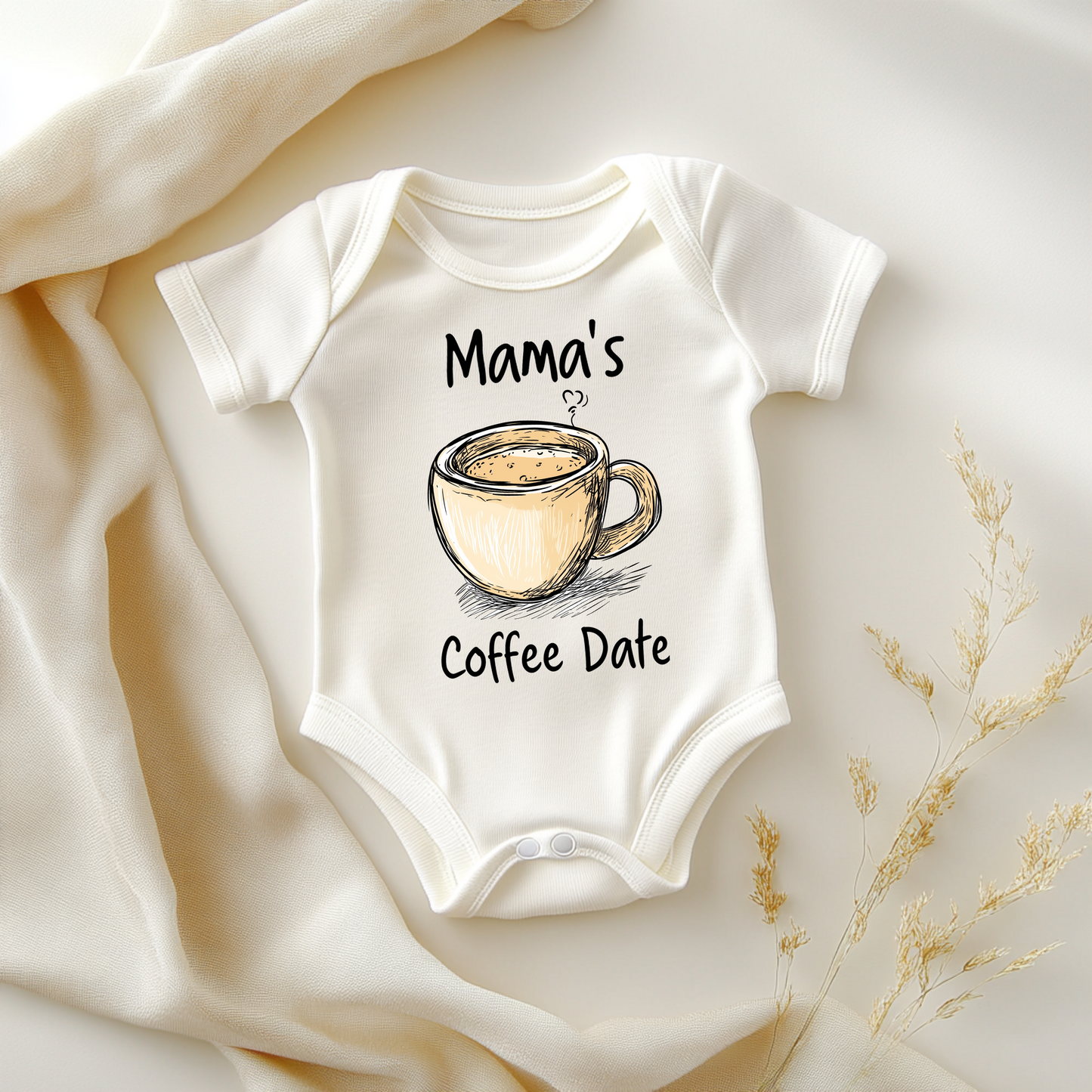Mama’s Coffee Date – Cute Baby Bodysuit for Coffee Lovers