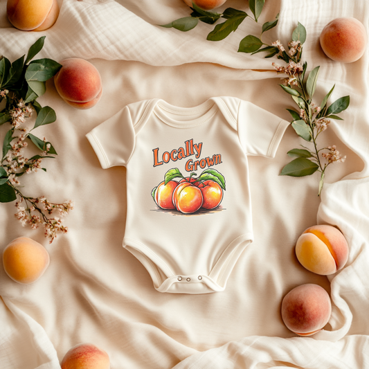 Locally Grown Peach Baby Bodysuit