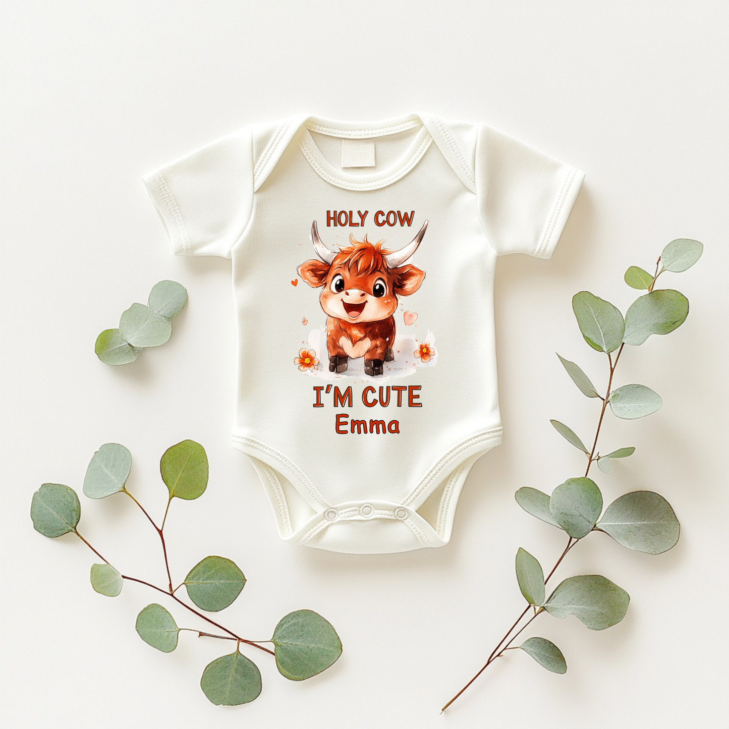 Holy Cow I'm One! – Funny 1st Birthday Baby Bodysuit