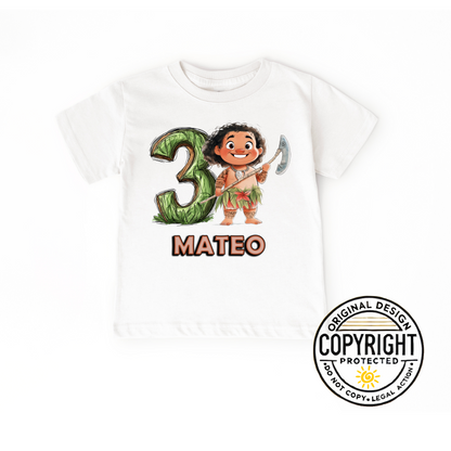 Maui Birthday Boy Shirt - Custom Moana-Themed Party Outfit