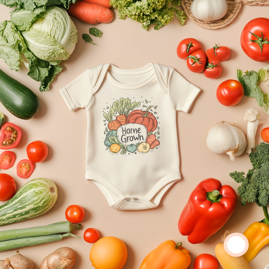 Home Grown Baby Bodysuit – Organic Vegetable Baby Outfit