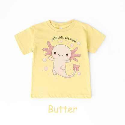 I Axolotl Questions Kids T-Shirt – Cute Aquatic Animal Pun