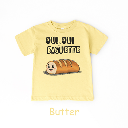 Oui Oui Baguette Kids T-Shirt – Funny French Bread Toddler Tee